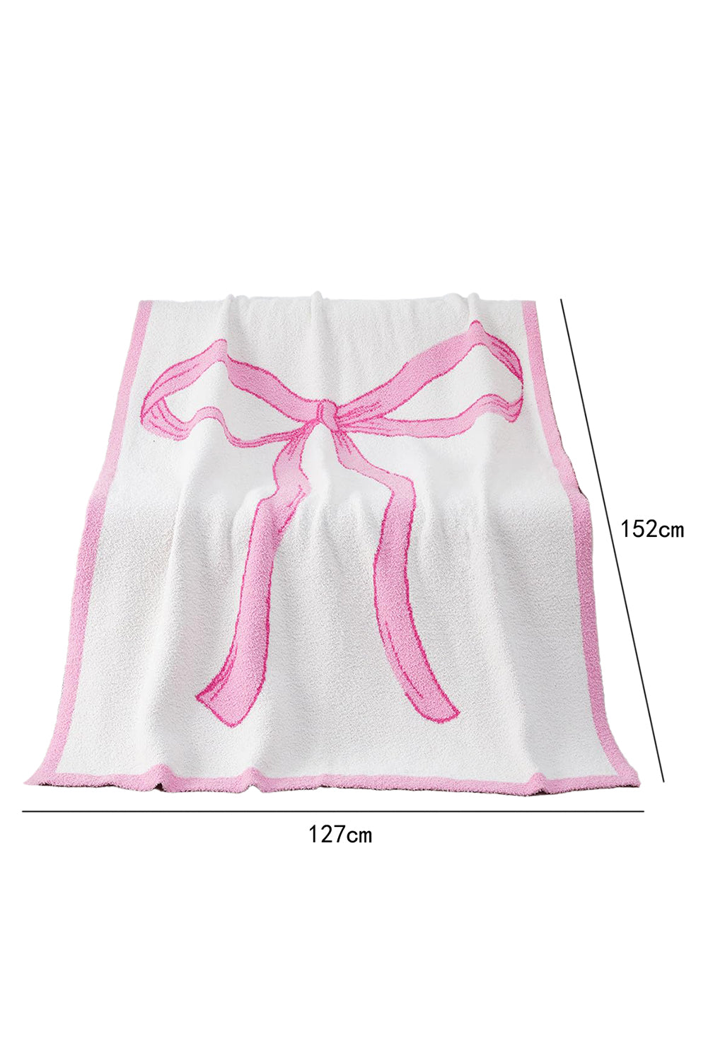 Pink Bow Printed Cozy Soft Throw Blanket